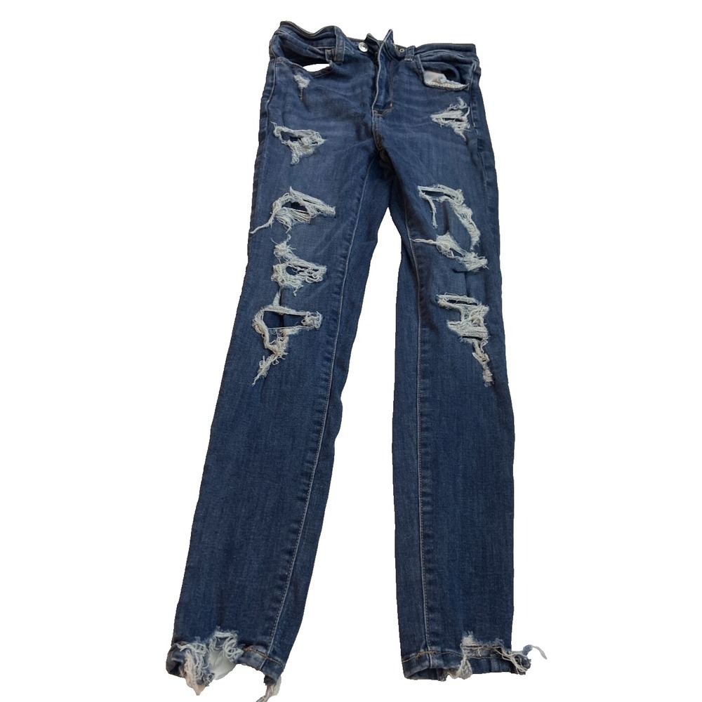 American Eagle women's Jegging Disstressed Size 6 Inseam 28 high rise